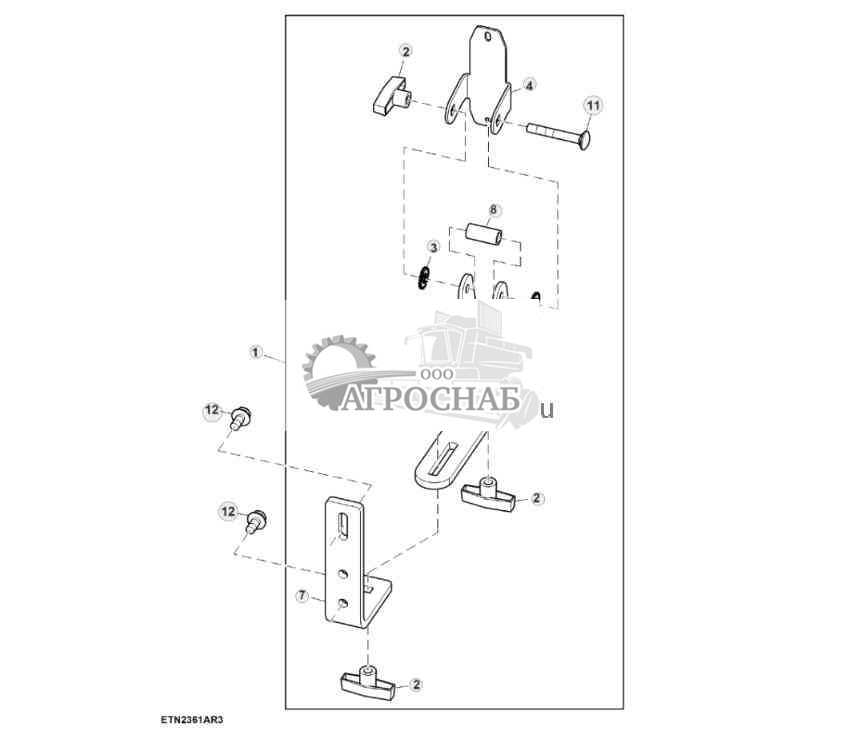 Модуль дисплея, детали крепления, GreenStar™ 